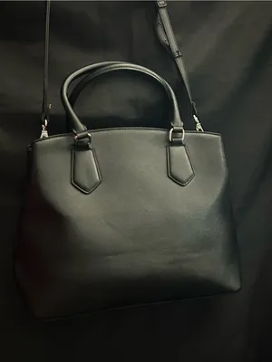 Nine West Black Pebbled Satchel Shoulder Bag Removable Crossbody Strap thumbnail 11