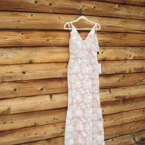 NWT Betsy & Adam Women's Embellished Floral Soutache Sleeveless Gown Dress White thumbnail 8