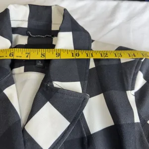 Banana Republic Women’s Plaid Black White Double-Breasted Pea coat Office Size S thumbnail 16