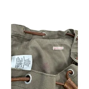 Cape Juby Womens Green Denim & Faux Leather Backpack 14x16 SKU 7057 thumbnail 12