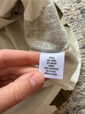 NWT 1.STATE Olive & Cream Mock Neck linen Dress size S thumbnail 5