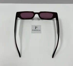 Small Retro Sunglasses / Burgundy Retro Sunglasses thumbnail 4