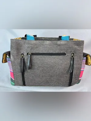 Ariat Women's Serape Leopard Print Shoulder Bag with Pink n Turquoise Accent thumbnail 2