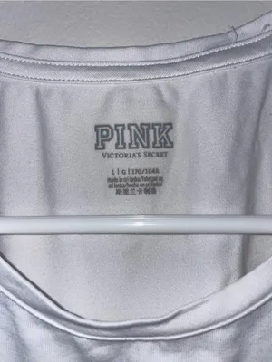 PINK Victoria's Secret White 'No Bad Vibes' Graphic Tank thumbnail 3