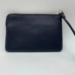 Coach Black Wristlet Wallet Zipper Closure Coin Purse Compact Coated Leather thumbnail 5