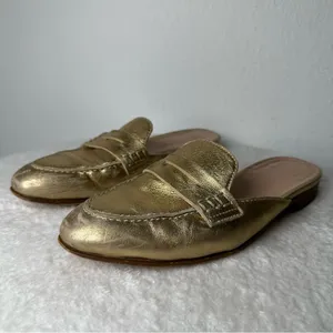 J. Crew Metallic Gold Loafers Women’s 7 thumbnail 3