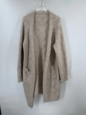 POL Diamond Eyelet Pattern Open Knit Cardigan size large thumbnail 3