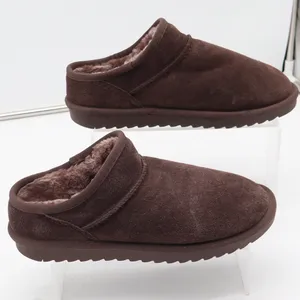 Cushionaire Slippers Women 8.5 Suede Memory Foam Mules Brown Faux Fur Excellent thumbnail 2