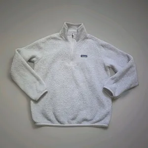 Patagonia Women’s Large Fleece Sweater Jacket 1/4 Zip Sherpa White Matted Fleece thumbnail 6
