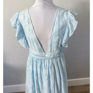 Malibu Bum Baby Blue Eyelet Maxi Dress thumbnail 5