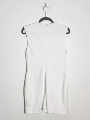 Lulus White Sleeveless Romper with Skort Styling Size Large Bridal Romper thumbnail 3