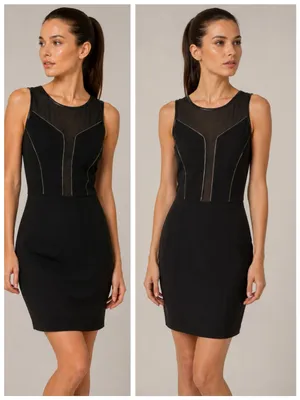 ASTR Sleeveless Cut-Out Mesh Black Bodycon Cocktail Dress, sz. XS thumbnail 2