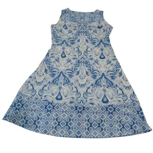 J‎ McLaughlin Blue Catalina Cloth Sleeveless A Line Dress Size MEDIUM thumbnail 2
