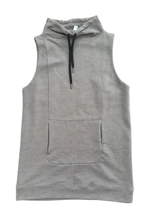 Lole Sleeveless Sweatshirt Tunic Women Large Gray Good Funnel Neck Pocket thumbnail 1