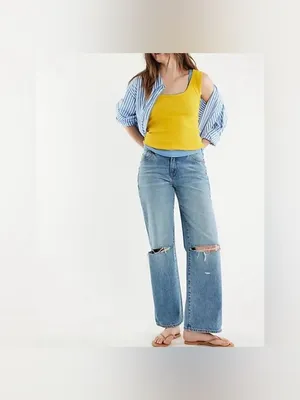 NWT Free People We The Free Hummingbird Tank - Solar Flare Yellow - Large thumbnail 3