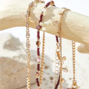 Multi layer boho bracelet set Gold thumbnail 2