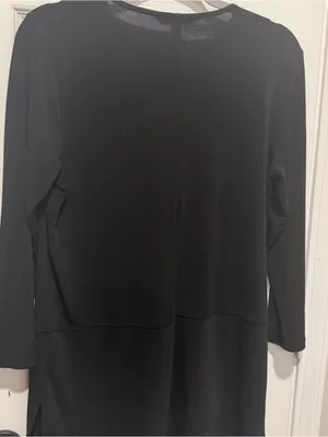 Lauren Ralph Lauren Black Layered Tunic Top Women’s M Long Sleeve Stretch Blouse thumbnail 4