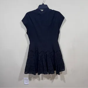 Zara Compare MINI DRESS M black EUC Black Mini Dress Eyelet Detail thumbnail 9