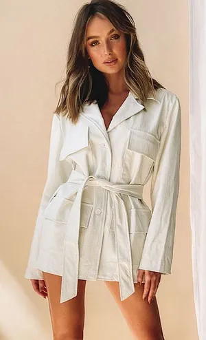 LIONESS White long-sleeve blazer dress thumbnail 1