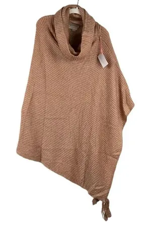 NWT Evy’s Tree Asymmetrical Ponch Cowl Neck Sweater OS thumbnail 1