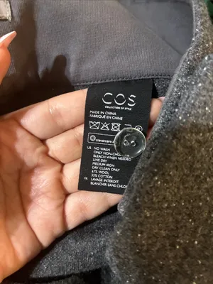 COS Charcoal Grey Wide-Leg Trousers size small wool blend thumbnail 8