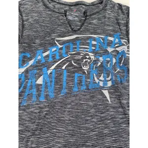 Majestic Womens Gray Carolina Panthers Long Sleeve V Neck Top M thumbnail 3