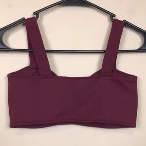 Set Active Women's Athletic Seamless Burgundy Bustier Ribbed Sports Bra thumbnail 3