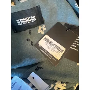 Reformation Mollie Wrap Midi Dress Fresco Blue Floral Made in USA NWT Rare Small thumbnail 5