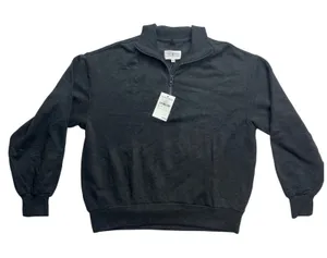 Lou‎ & Grey Signaturesoft Plush Charcoal Quarter Zip Pullover Sweatshirt XS thumbnail 1