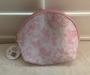 Pink Floral Cosmetic Pouch thumbnail 1