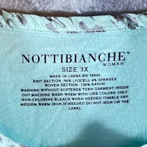1218 | Nottibianche Abstract Print Cotton Blend Pajama Set Mint Green Womens‎ 1X thumbnail 10