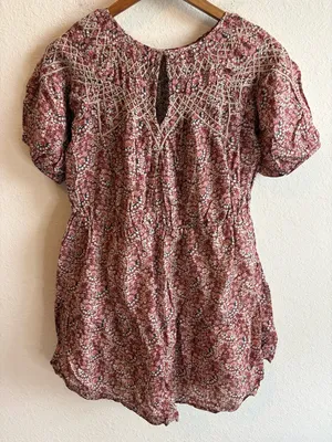 ba&sh Pink Beige Iris Short Floral Dress Size 0 thumbnail 6