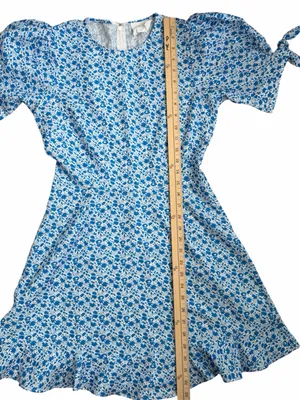 Hyacinth house Blue Floral Tie-Sleeve Dress - Tuckernuck thumbnail 7