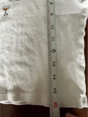 PS/LA White Cotton Crop T-Shirt with Cocktail Glass Print, Size M thumbnail 6