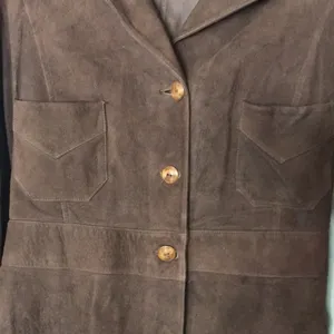 Unbranded Women's Suede Leather Button Front Jacket Small Brown boho earthy thumbnail 4