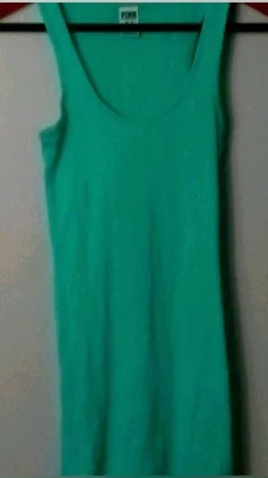 PINK VS XS Mint Green Ribbed Undershirt Tank Top thumbnail 1