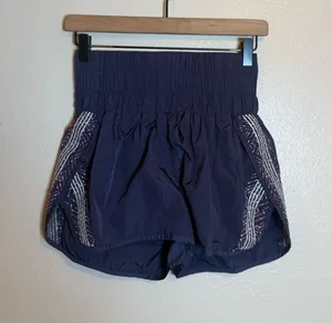 Free People Movement‎ Way Home Shorts Navy Embroidered thumbnail 1