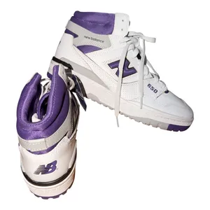 New Balance 650R White Interstellar Purple High Top Sneakers 6.5W 5M thumbnail 4