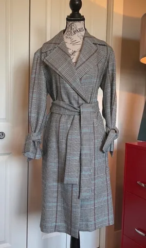 Topshop Trench Coat Plaid  thumbnail 5