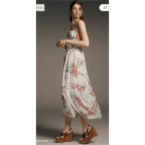 Anthropologie The Somerset strapless dress Ivory Petite XXS Prom Wedding Cottage thumbnail 2