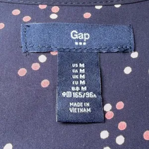 Gap Womens Size Medium Navy Blue Polka Dot Tie Waist Shift Dress Long Sleeve thumbnail 4