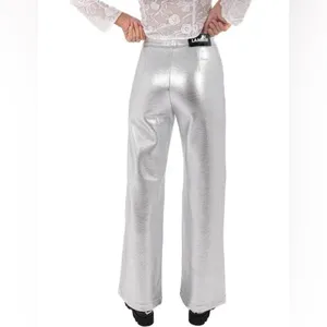 LAAGAM Metallic Wide Leg High‎ Rise Pants NWT Size XXS thumbnail 13