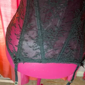 H&M Lingerie black lace Corset with Garters size 10 thumbnail 4