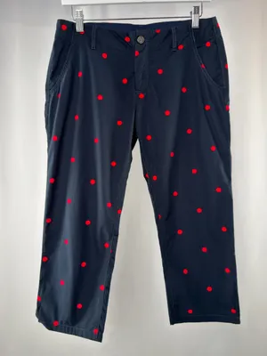 Y2K Vintage NWT Abercrombie & Fitch Polka Dot Capri Pants in Navy Blue Red thumbnail 1