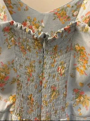 Reformation Humphrey Mini Dress Blue Floral Grazia Vacation romantic Fairy thumbnail 12