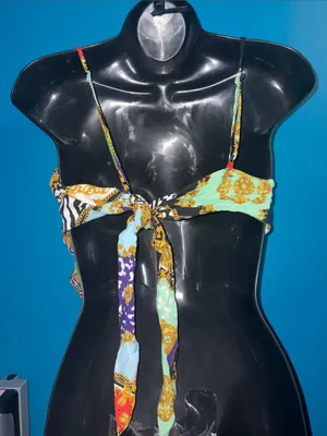 Miss Selfie Y2K Scarf Print Tie-Back Handkerchief Top Size S thumbnail 3