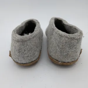 Glerups Grey Felted Wool Slipper Shoes Leather Sole Womens 7 EU 37 Danish Design thumbnail 5
