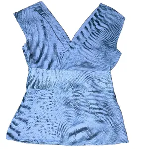 Banana Republic Top Womens Size 4 Pink Animal Print‎ Pleated Sleeveless Blouse thumbnail 2