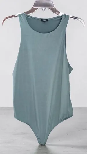 Express Sleeveless Scoop Bodysuit - Sage Green thumbnail 1