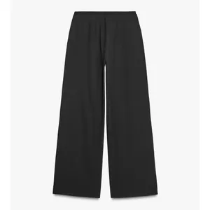 Zara NWT stretchy black wide leg drawstring pants thumbnail 6